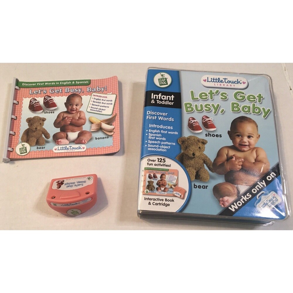 LeapFrog Little Touch LeapPad Let's Get Busy Baby Book Cartridge EUC Complete